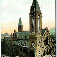 c1910s Albany NY, Madison Avenue Second Reformed Church Litho Photo Postcard A27 picture