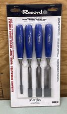 New Vintage RECORD #M444/S4 Blue Chip Beveled Edge Chisels Marples England picture