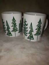 Two Starbucks 2015 Pine Christmas Tree 12 oz  Tall Mug  Coffee Tea Cup picture