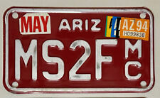 1994 ARIZONA Motorcycle License Plate - AZ #MS2F picture