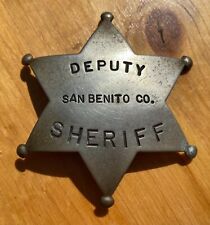 Obsolete Vintage Deputy Sheriff Badge San Benito County California 6 Point Star picture
