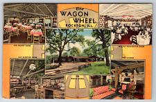 c1960s Wagon Wheel Rockton Illinois Vintage Linen Postcard picture