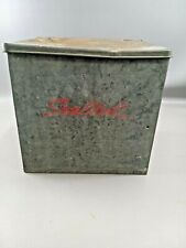 L👀K Vintage SEALTEST Galvanized Metal Milk Box - Front Porch Dairy Cooler picture