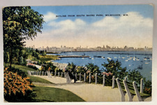 Skyline from South Shore Park, Milwaukee, Wisconsin WI Vintage Postcard picture