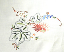 Vintage Madeira Hand Embroidered Linen Tablecloth and 6 Napkins VV462 picture