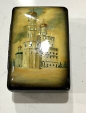 Vintage Artist Signed Authentic Fedoskino Style Russian Lacquer Box Painted picture