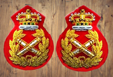 New UK British Army Field Marshal General Uniform Rank Badge QUEEN Crown Pair picture