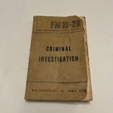 Military Army Military Police  Criminal Investigation Manual FM 19-20 April 1945 picture