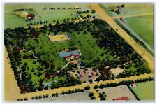 c1930's Aerial View Of City Park Altus Oklahoma OK Unposted Vintage Postcard picture