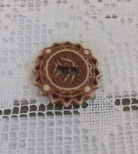 Vintage Buffed Celluloid Button Unusual.  picture