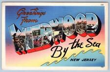 1960 GREETINGS FROM WILDWOOD BY THE SEA NJ LARGE LETTER VINTAGE POSTCARD picture