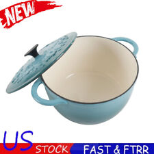 Timeless Beauty Enamel on Cast Iron 6-Qt Dutch Oven Pot with Lid Turquoise picture