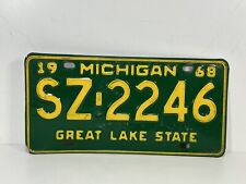 Vintage 1968 Michigan License Plate ~ 