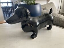 Black Dachshund Dog Puppy Statue Figurine 10.5