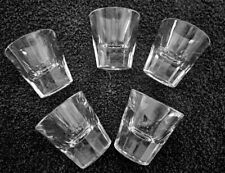Vtg Hazel Atlas Clear Shot Glasses Set 5 Heavy Fluted Bottom Cut Glass MCM picture