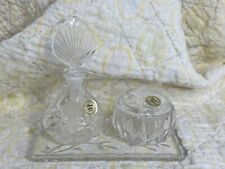 Princess House 3 piece Lead Crystal Vanity set 807 New With Boxes picture