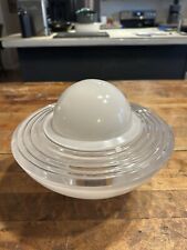 Vintage Art Deco Industrial Glass Ceiling Light Lamp Globe Shade, Frosted/Rib picture