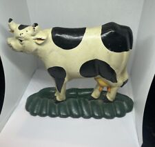 Vintage Cast Iron Dairy Cow Door Stopper  picture
