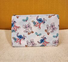 Bioworld Disney Stitch and Angel Holiday Jammies Cosmetic Bag Makeup Pouch NEW picture