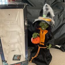 Vintage Witch Time Illuminated Witch Figure Halloween 24” picture