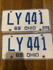 1969 Vintage License Plate Set Ohio picture