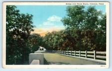 COLEMAN, Texas TX ~ Bridge over PECAN BAYOU c1940s Linen Street Scene Postcard picture