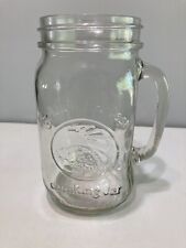 LARGE Vintage Golden Harvest Drinking Jar Mug Glass W/Handle picture