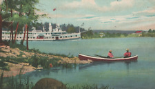 Ferry & Small Boat in Thousand Islands National Park Divided Back VTG Post Card picture