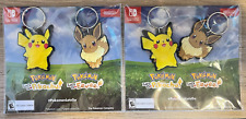 2 Lot -New Pokemon Let's Go Keychains Pikachu & Eevee Target Promo 2018 Nintendo picture
