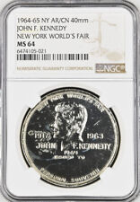 1964 NY World's Fair Medal - JFK - MS64 NGC - Token John F Kennedy, Stamp picture
