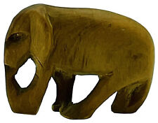 Hand Carved Wood Elephant Handcrafted Figurine Made in Kenya Trunk Down (CP) picture
