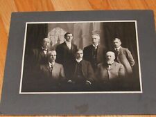Antique Large Portrait Cabinet Photo 7 Men 1 is Minister In Church  picture