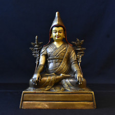 10'' Tibetan Buddhism Longchenpa Guru Buddha Bronze gilt Statue picture
