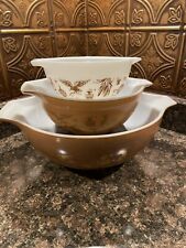 Vintage Pyrex Early American Cinderella 3 Nesting Mixing Bowls Rare Find picture