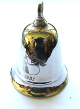 VINTAGE 1981 Kirk Stieff Silver Plated Christmas Musical Bell Ornament FROSTY picture