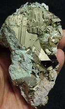 Natural aesthetic specimen of pyrite with chrysocolla/copper 857 grams picture