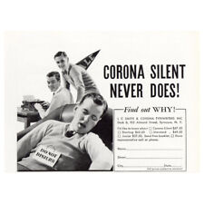 1936 Corona Typewriter: Silent Never Does Vintage Print Ad picture