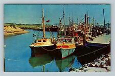 Orleans MA-Massachusetts, Scallop Fishing Fleet, Rock Harbor, Vintage Postcard picture