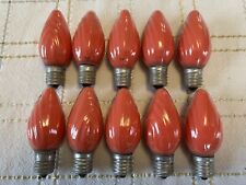 10 Vintage GE C9 Swirl Flame Christmas Lights Bulbs Red Working Block Logo USA picture