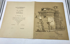 Antique Menu French Art Nouveau, Le Cornet Société Artistique Roger Braun Rare picture