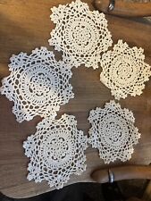 lot of 5 Small 5” crochet dollies picture