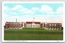 c1920s~Alton Illinois IL~Senior High School~College Avenue~Vintage Vtg Postcard picture