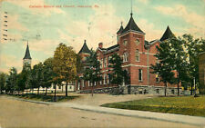 Postcard Catholic School & Church, Jeanette, Pennsylvania - used in 1911 picture
