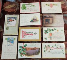 10 CHRISTMAS  Greetings  1900's-1920's  Used Vintage Postcards Crafts Decorating picture