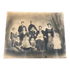 Antique 1890s Victorian Family Photo 16x20 Children German? Creepy picture