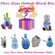 Blind Box 1pc Mini Glass Bong Smoking Hookah Hand Pipe Shisha Bongs W/ 10mm Bowl picture