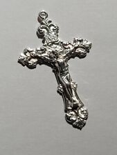 Very ORNATE Solid Sterling Silver Crucifix Pendant High Quality 54 x 32 MM picture