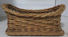 Vintage Handmade Basket c 1949 Nice Weave Patterns Rectangle Antique Rare Find picture