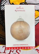 Hallmark Keepsake 2017 Christmas Commemorative#5 Glass Ball HandPainted 4.5