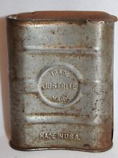 VINTAGE COAL MINERS JUSTRITE POCKET CARBIDE CAN-TIN-FLASK-CURVED THUMB SLIDE TOP picture